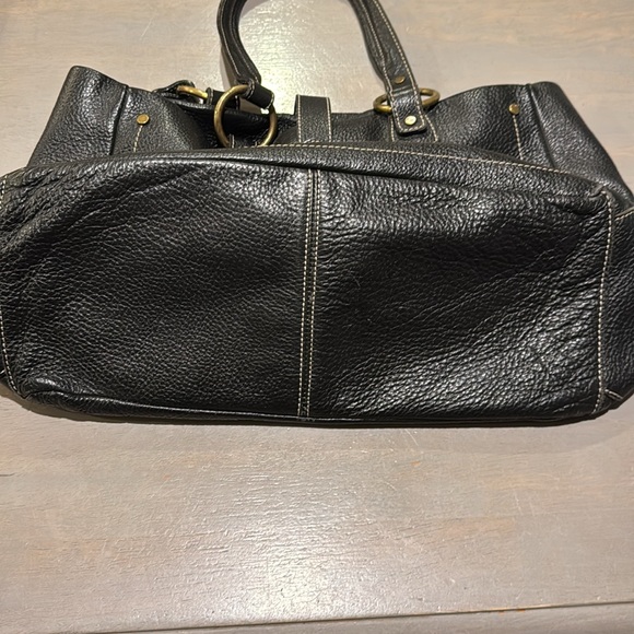 Claudia Firenze Italian Pebble Leather Handbag Authentic - Black - Made in Italy - Picture 9 of 12